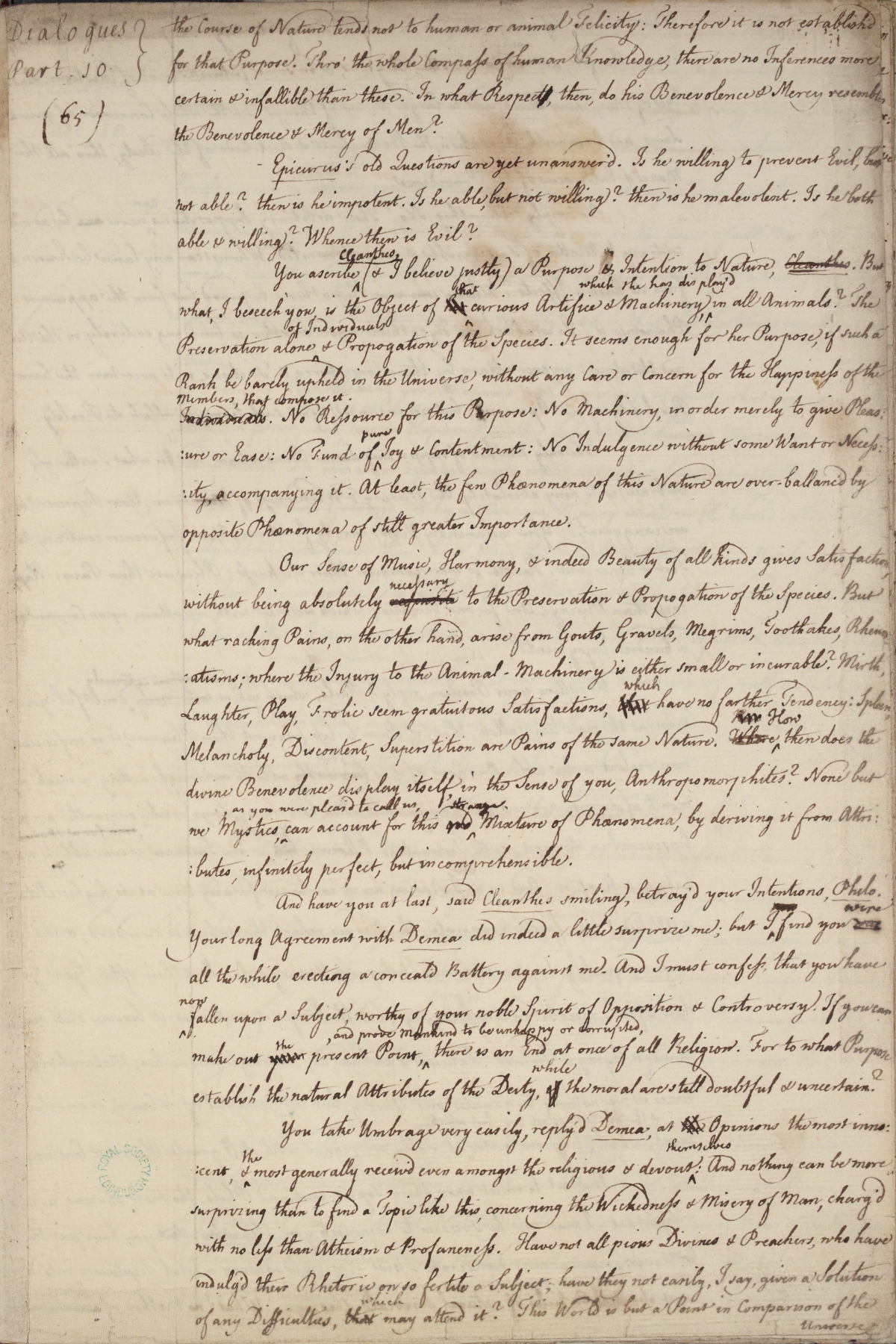 image of manuscript page 65
