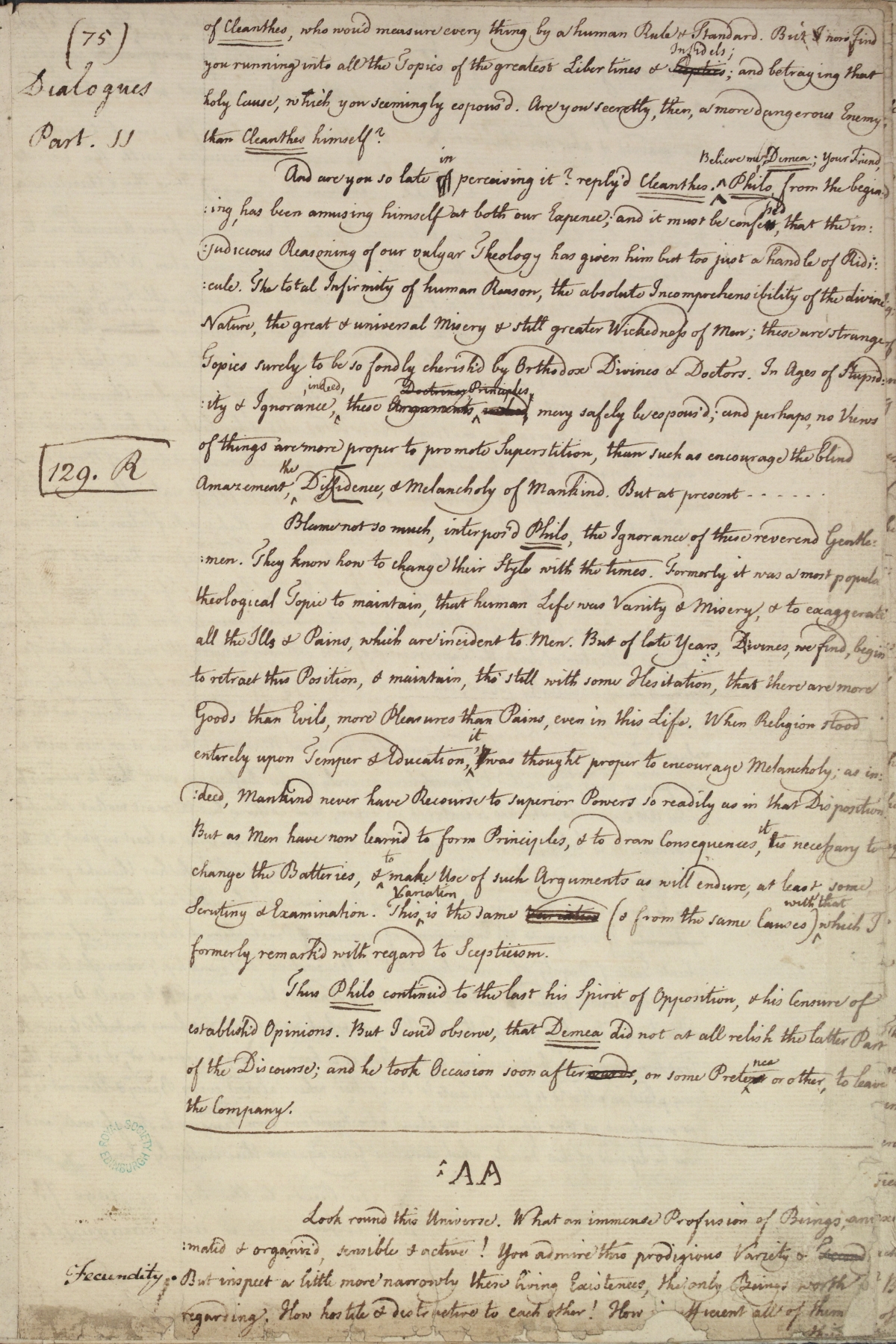image of manuscript page 75